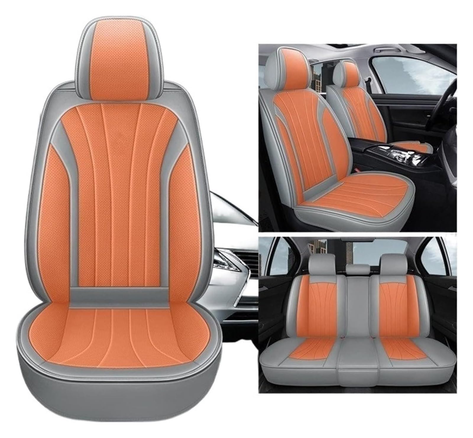 LMHGMUBVR Auto Sitzbezügesets Für Volvo S60 LS90 XC60 XC90 V50 V60 XC40 CX70 Leder Autositzbezüge Vorne Hinten Sitzschoner Sitzbezüge(6,Standard) von LMHGMUBVR