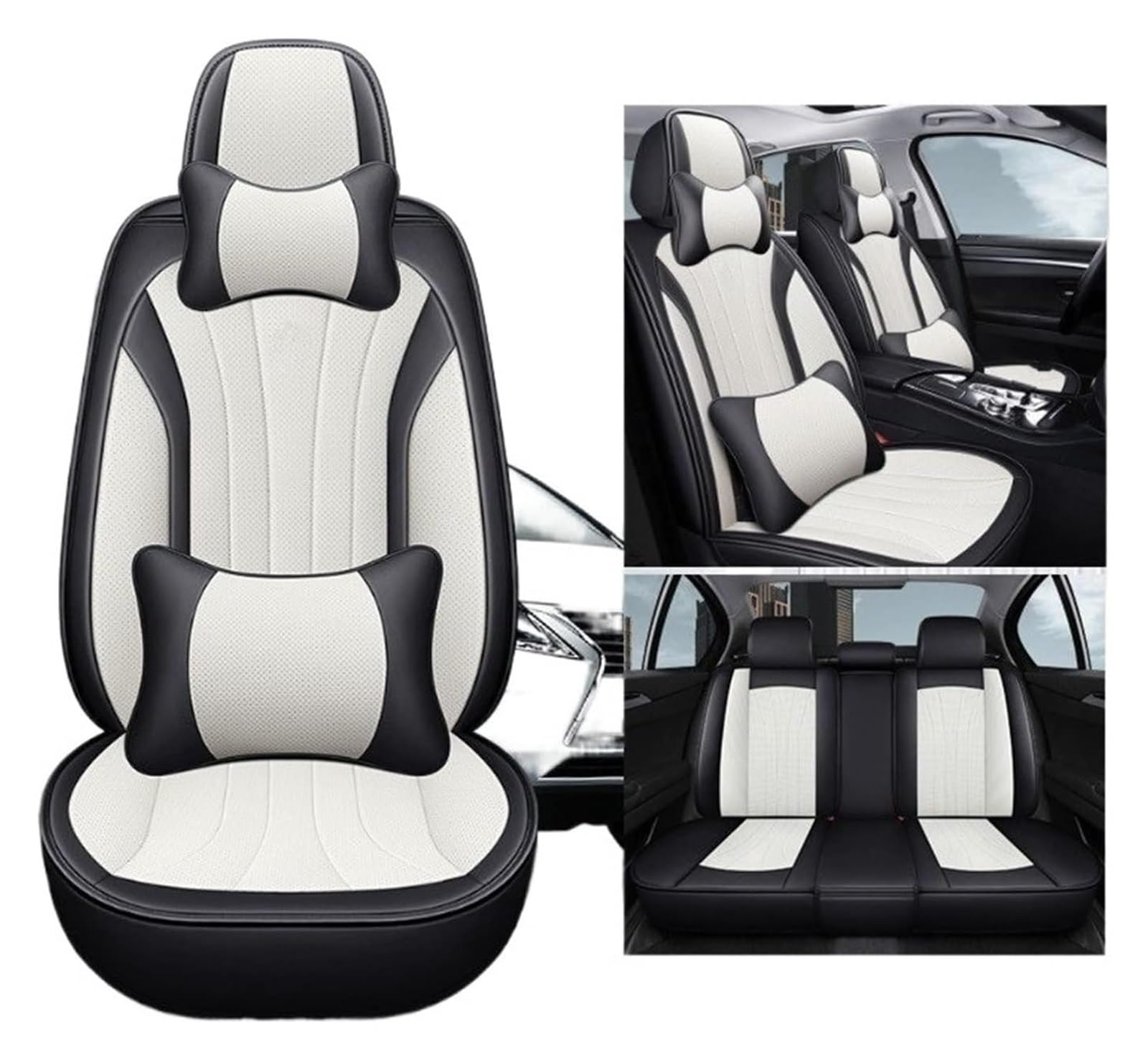 LMHGMUBVR Auto Sitzbezügesets Für Volvo S60 LS90 XC60 XC90 V50 V60 XC40 CX70 Leder Autositzbezüge Vorne Hinten Sitzschoner Sitzbezüge(7,Luxury) von LMHGMUBVR