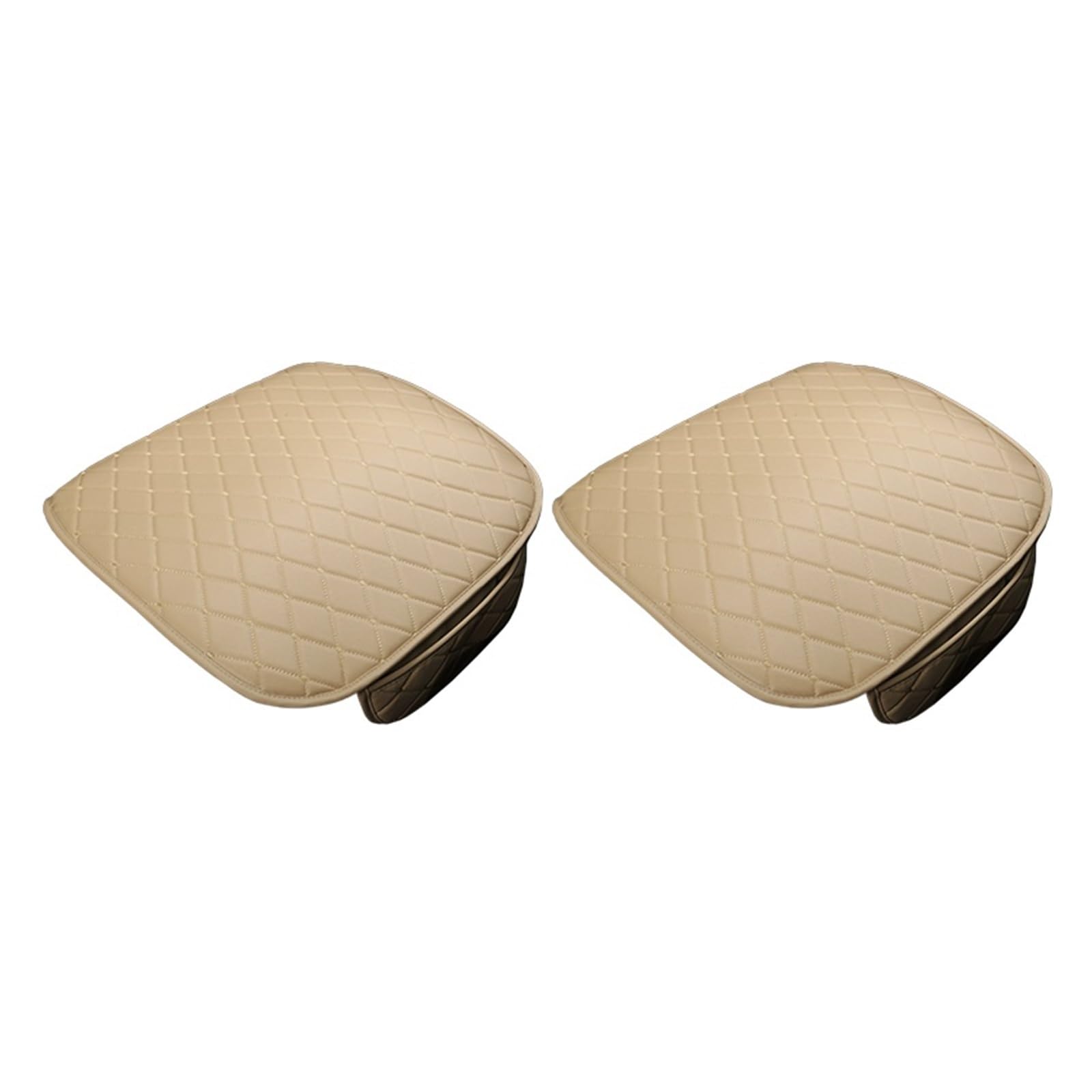 LMHGMUBVR Auto Sitzbezügesets Für die meisten Autositzschutzmatten, Sitzkissen, Ledersitzbezug, universeller Autositzbezug, Autositzbezüge.(Beige,2pcs) von LMHGMUBVR