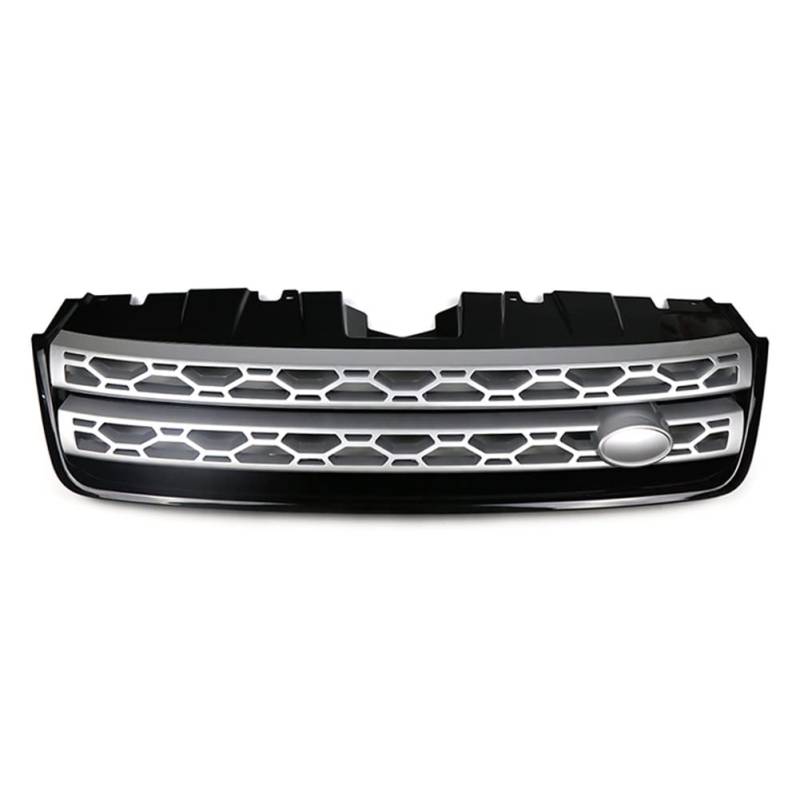 LMHGMUBVR Auto Sitzbezügesets Kühlergrill Vorne Oben Racing Grill Car Styling Mit Logo Für L&and Rover Für Discovery Für Sport Für L550 2015-2019(Black Silver) von LMHGMUBVR