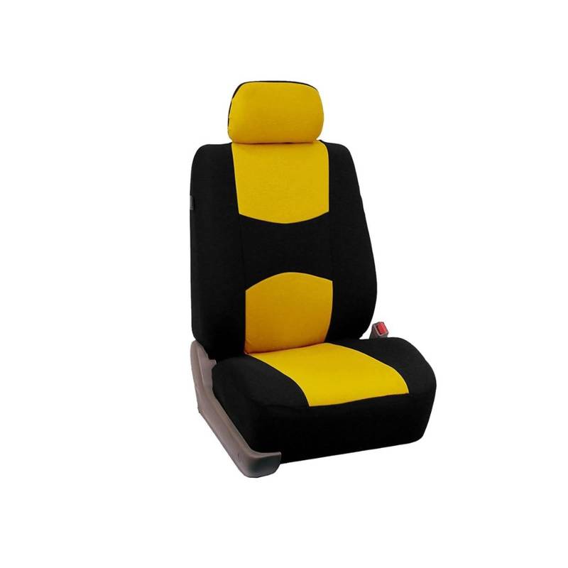 LMHGMUBVR Auto Sitzbezügesets Modische Autositzbezüge, universeller Autositzbezug, Autositzschutzbezüge für Damen.(Gelb,1xFront Seat Covers) von LMHGMUBVR