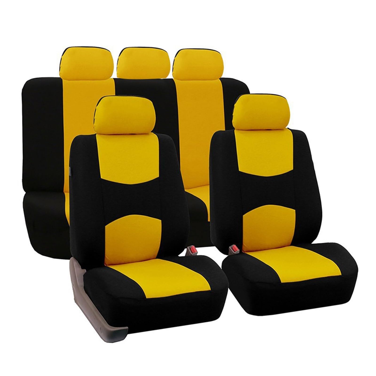 LMHGMUBVR Auto Sitzbezügesets Modische Autositzbezüge, universeller Autositzbezug, Autositzschutzbezüge für Damen.(Gelb,Set of seat Covers) von LMHGMUBVR