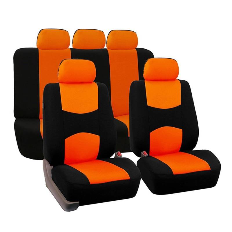 LMHGMUBVR Auto Sitzbezügesets Modische Autositzbezüge, universeller Autositzbezug, Autositzschutzbezüge für Damen.(Orange,Set of seat Covers) von LMHGMUBVR