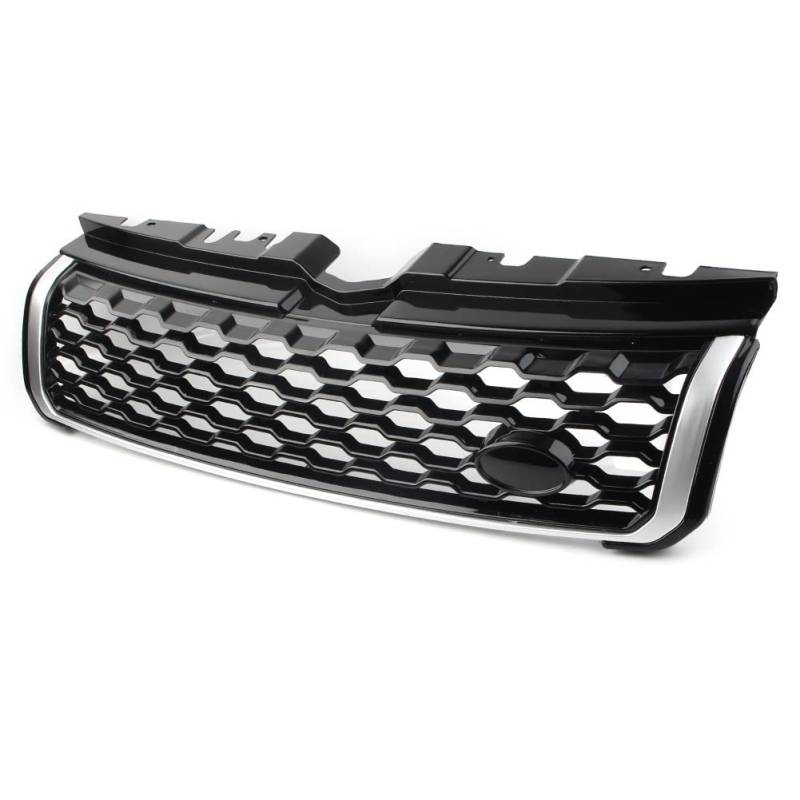 LMHGMUBVR Auto Sitzbezügesets Oberer Kühlergrill Vorne Mit Logo Für L&and Rover Für Range Rover Für Evoque 2010-2018(Black and Silver) von LMHGMUBVR