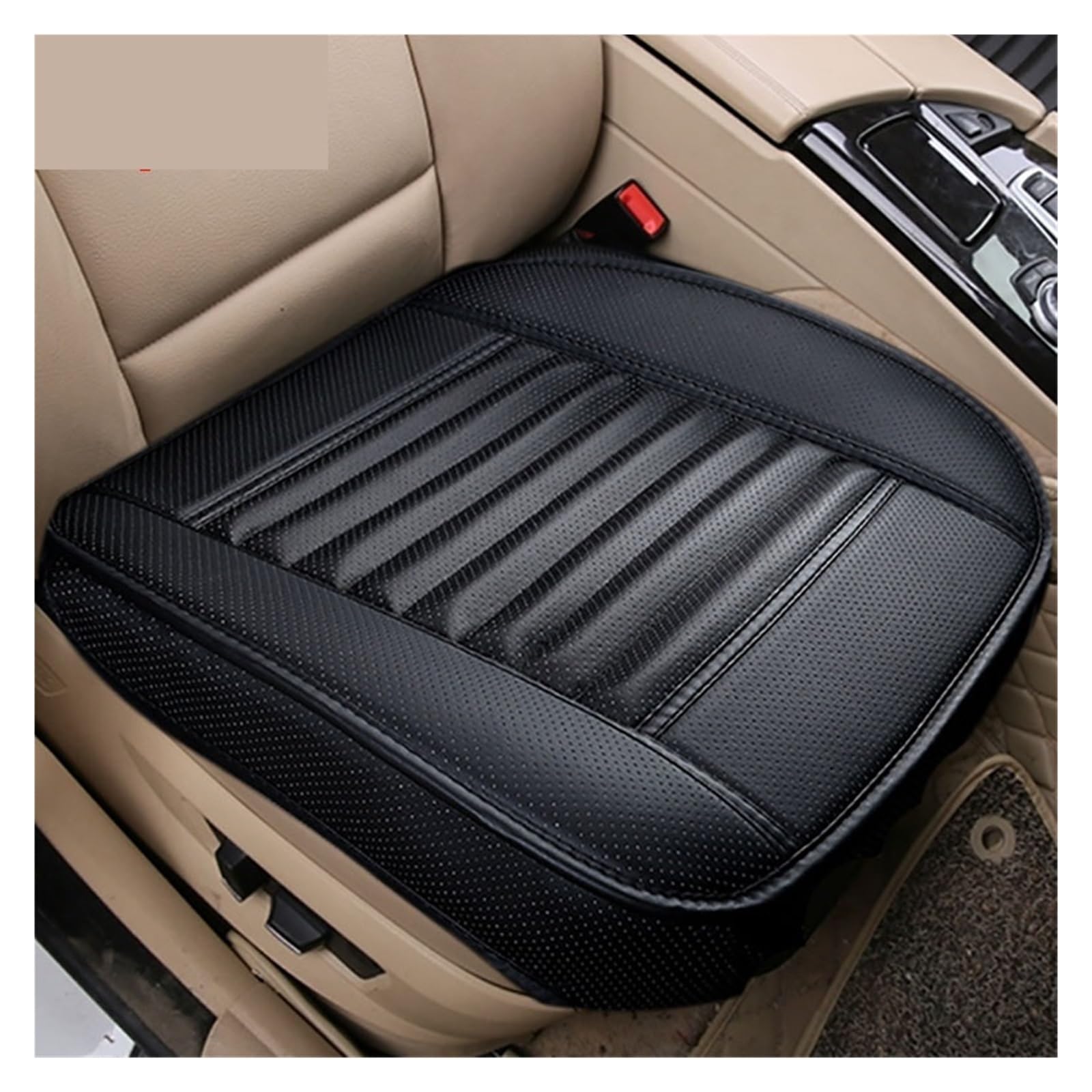 LMHGMUBVR Auto Sitzbezügesets PU-Leder-Autositzbezug, Innenschutz, Sitzbezug, Matten, Autositzbezug, Kissen, Vier Jahreszeiten-Pads.(Schwarz,2xFront Seat Covers) von LMHGMUBVR