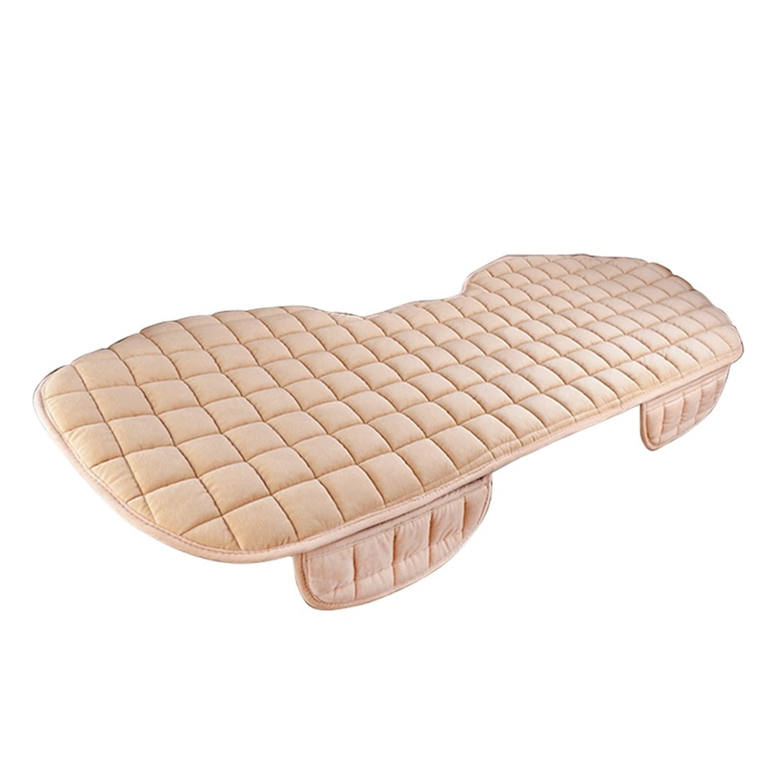 LMHGMUBVR Auto Sitzbezügesets Plüsch-Autositzbezüge-Set, warmes Autositzkissen, Winter-Autositzschutz, hochwertige weiche Anti-Rutsch-Pads.(Beige,1 pc Rear) von LMHGMUBVR