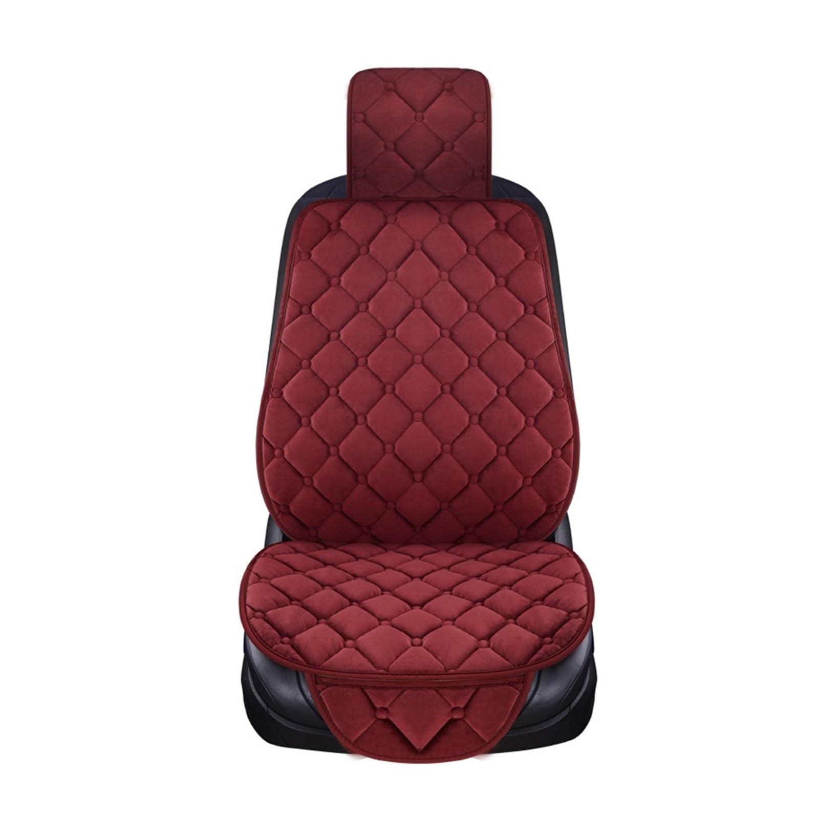 LMHGMUBVR Auto Sitzbezügesets Plüsch-Autositzbezug, Winter, warm, Auto vorne, hinten, hinten, mit Rückenlehne, Univer Salfluffy Decke, Kissen, Innenschutz.(rot,1xHigh Back Seat Covers) von LMHGMUBVR