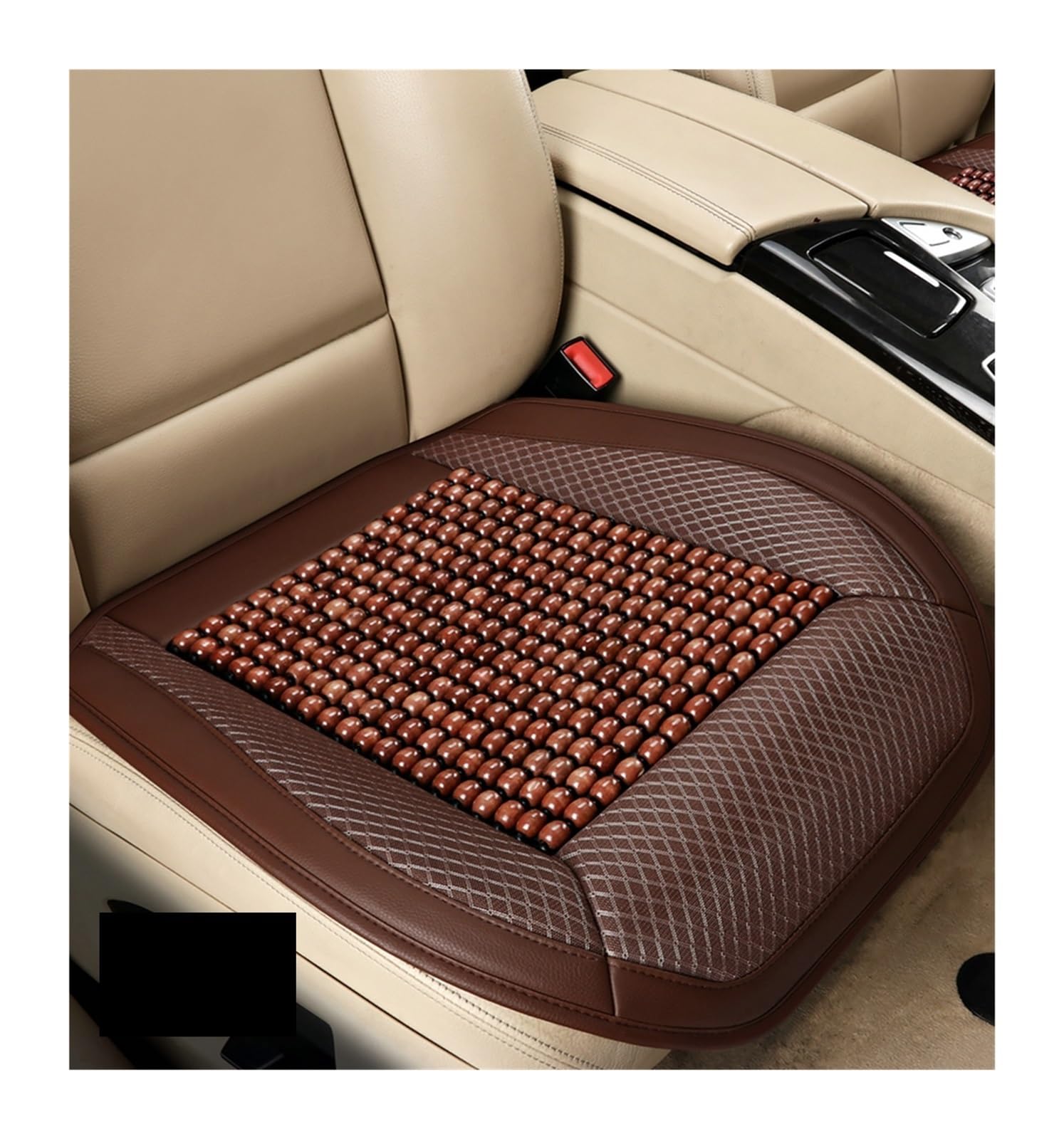 LMHGMUBVR Auto Sitzbezügesets Sommerbelüftungsperlen-Sitzkissen, Holzkugel, Autokissen, Einzelstück Aus Kampferholz, Pneumatisch.(Braun,1xFront Seat Covers) von LMHGMUBVR