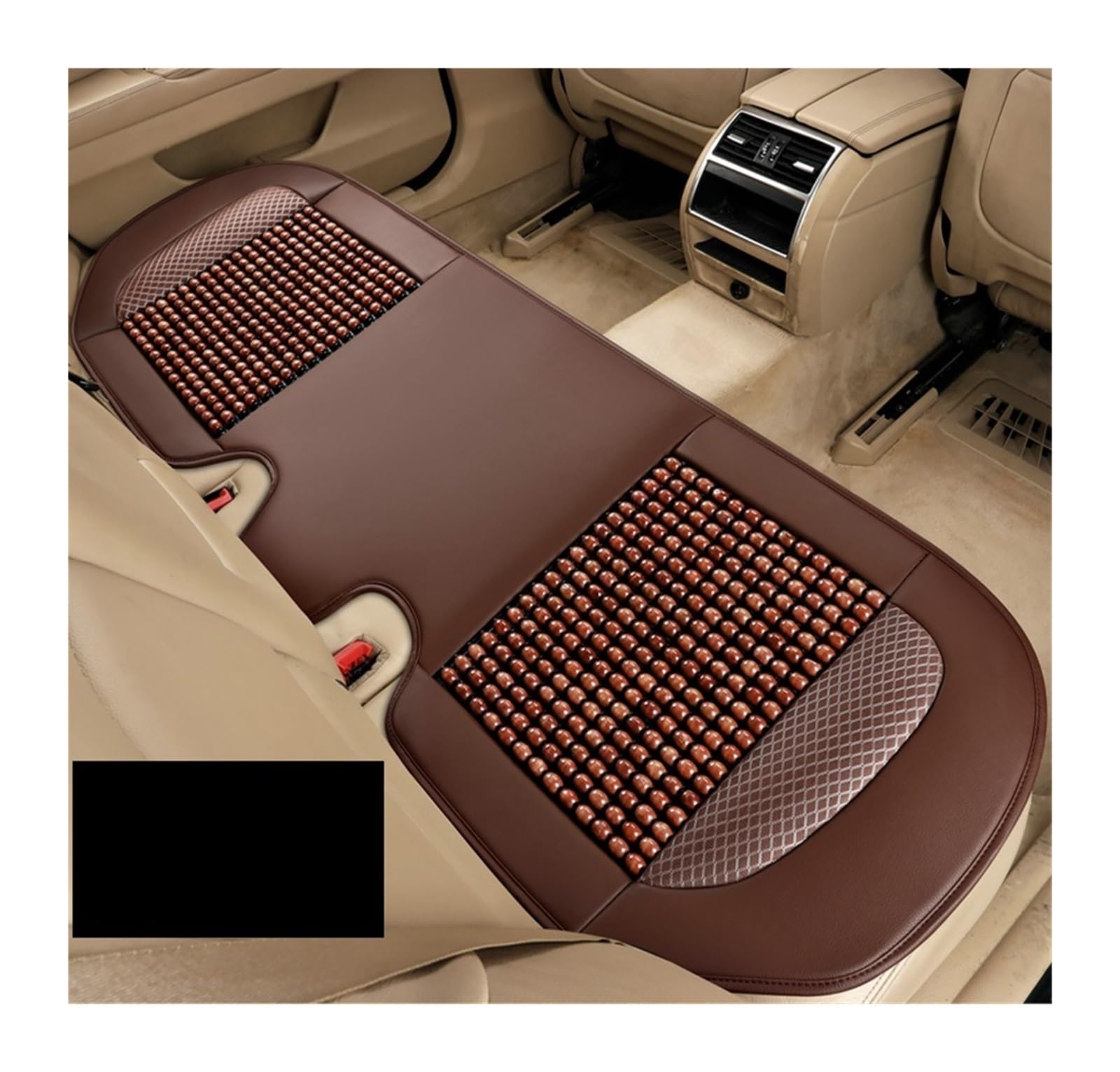 LMHGMUBVR Auto Sitzbezügesets Sommerbelüftungsperlen-Sitzkissen, Holzkugel, Autokissen, Einzelstück Aus Kampferholz, Pneumatisch.(Braun,1xRear Seat Covers) von LMHGMUBVR