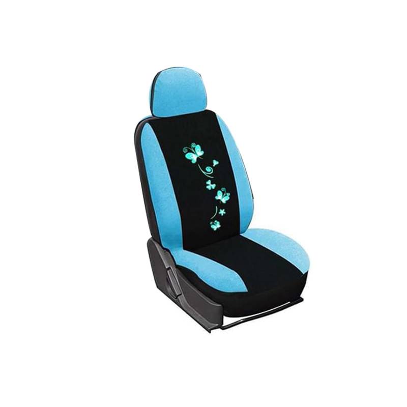 LMHGMUBVR Auto Sitzbezügesets Universal Auto Abdeckungen Auto Sitz Schützen Für Männer Frauen Auto Sitzbezüge Schmetterling Stickerei.(Blau,1xHigh Back Seat Covers) von LMHGMUBVR