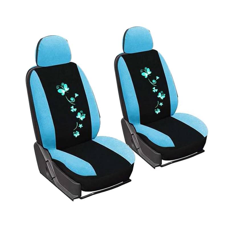 LMHGMUBVR Auto Sitzbezügesets Universal Auto Abdeckungen Auto Sitz Schützen Für Männer Frauen Auto Sitzbezüge Schmetterling Stickerei.(Blau,2xHigh Back Seat Covers) von LMHGMUBVR