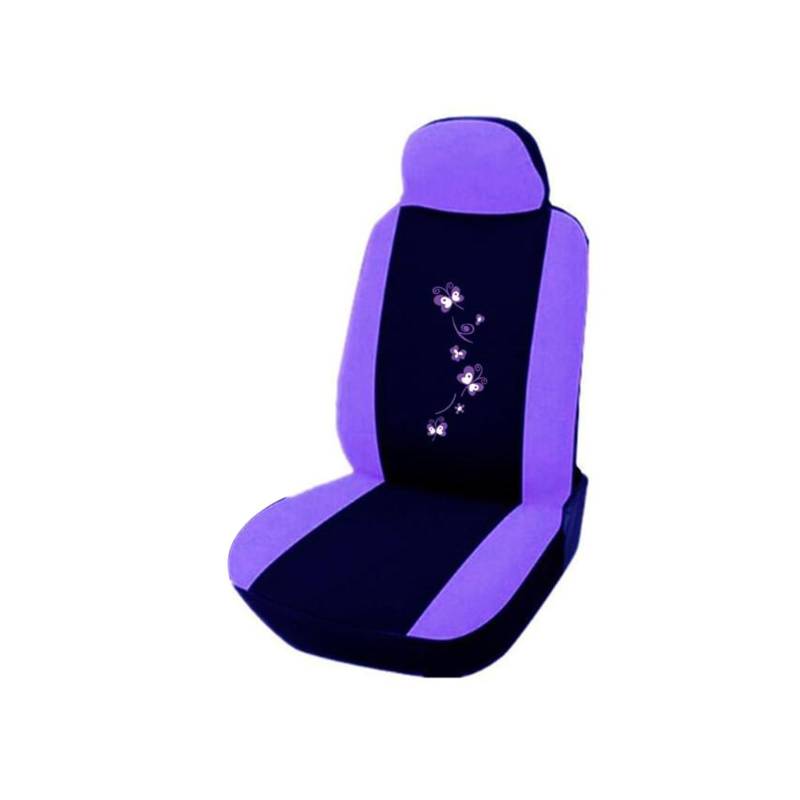 LMHGMUBVR Auto Sitzbezügesets Universal Auto Abdeckungen Auto Sitz Schützen Für Männer Frauen Auto Sitzbezüge Schmetterling Stickerei.(Lila,1xHigh Back Seat Covers) von LMHGMUBVR