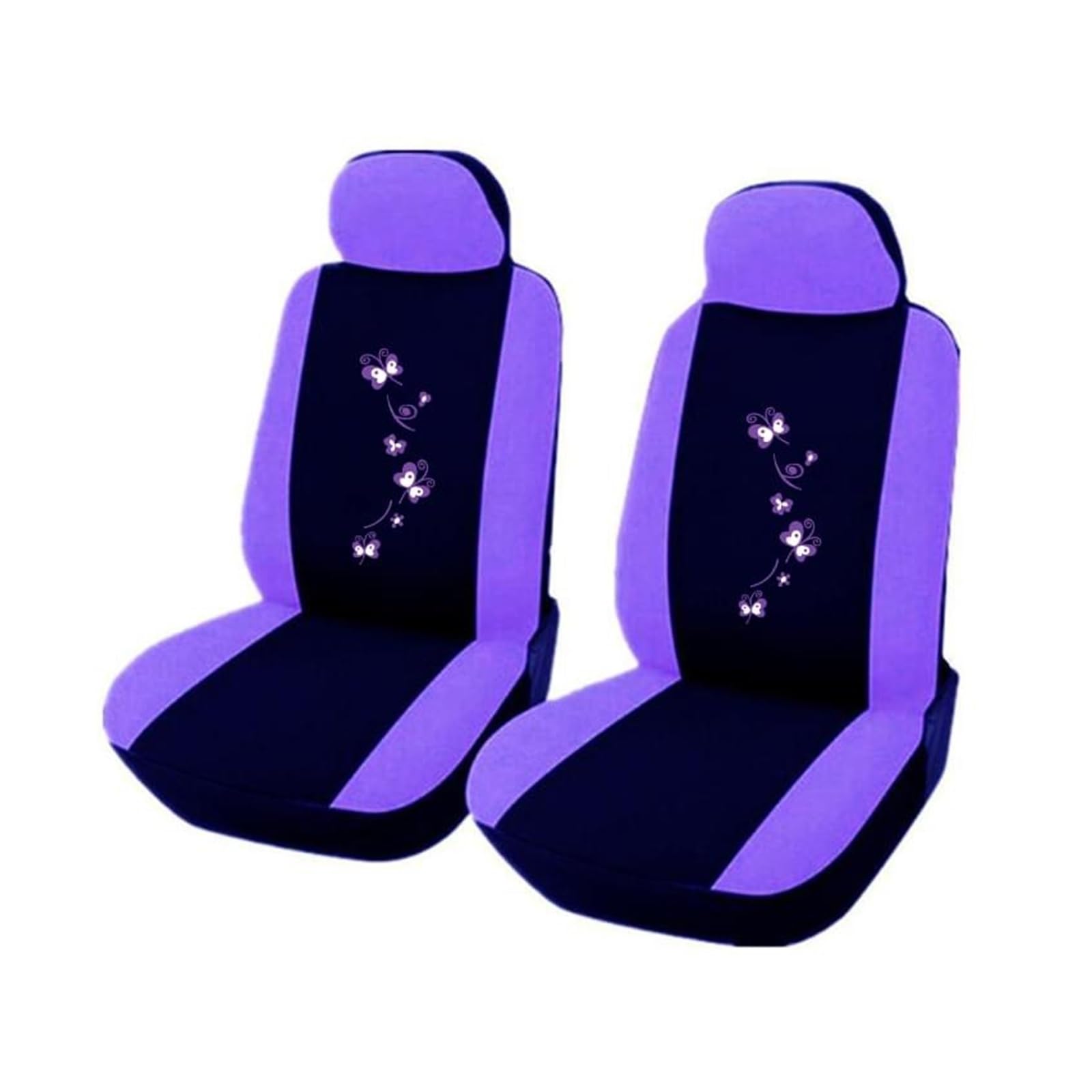 LMHGMUBVR Auto Sitzbezügesets Universal Auto Abdeckungen Auto Sitz Schützen Für Männer Frauen Auto Sitzbezüge Schmetterling Stickerei.(Lila,2xHigh Back Seat Covers) von LMHGMUBVR