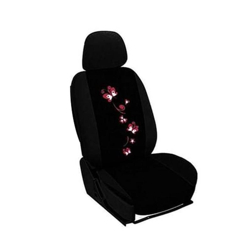 LMHGMUBVR Auto Sitzbezügesets Universal Auto Abdeckungen Auto Sitz Schützen Für Männer Frauen Auto Sitzbezüge Schmetterling Stickerei.(Schwarz,1xHigh Back Seat Covers) von LMHGMUBVR