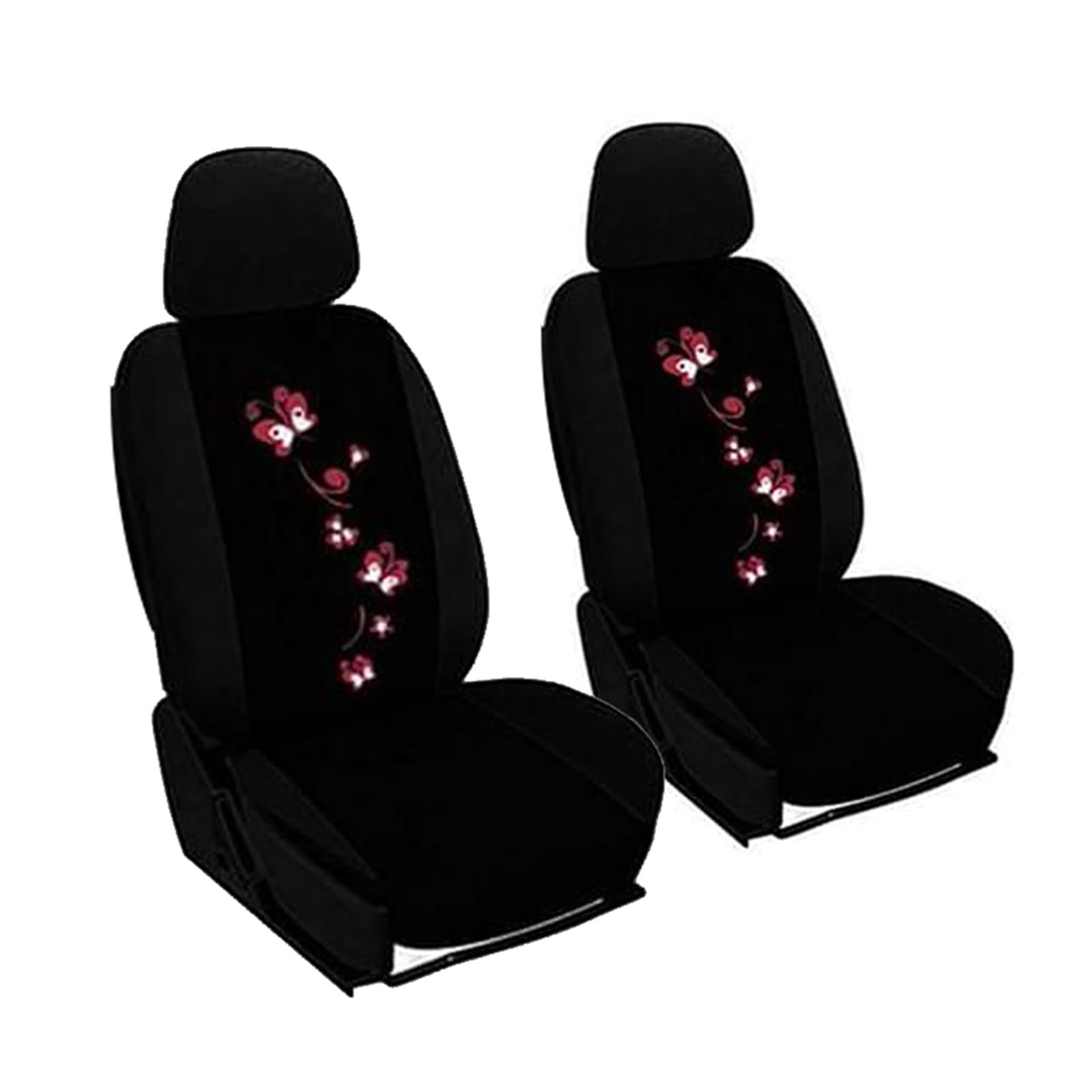 LMHGMUBVR Auto Sitzbezügesets Universal Auto Abdeckungen Auto Sitz Schützen Für Männer Frauen Auto Sitzbezüge Schmetterling Stickerei.(Schwarz,2xHigh Back Seat Covers) von LMHGMUBVR