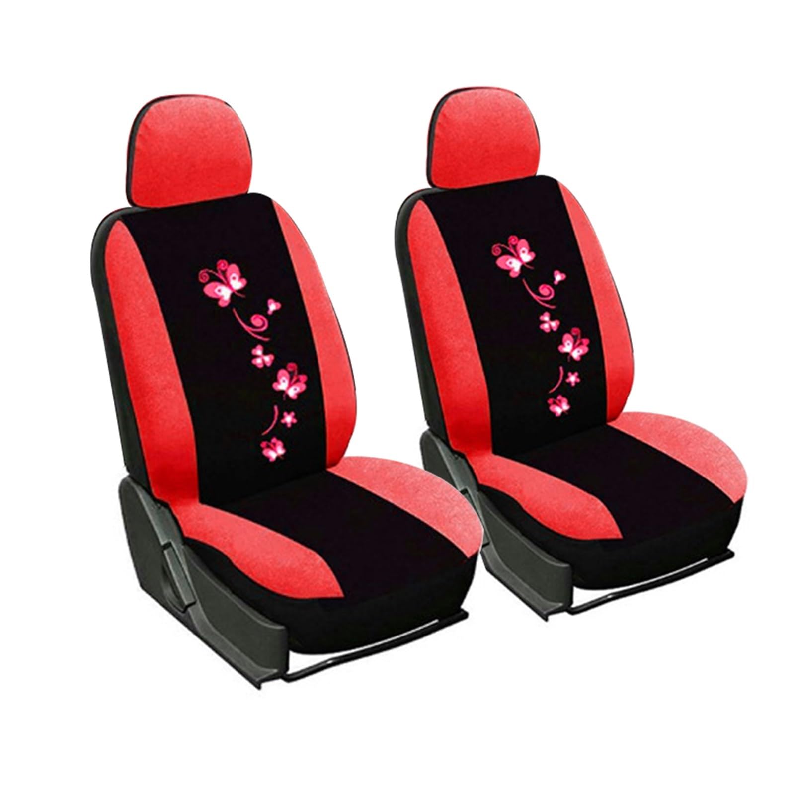 LMHGMUBVR Auto Sitzbezügesets Universal Auto Abdeckungen Auto Sitz Schützen Für Männer Frauen Auto Sitzbezüge Schmetterling Stickerei.(rot,2xHigh Back Seat Covers) von LMHGMUBVR