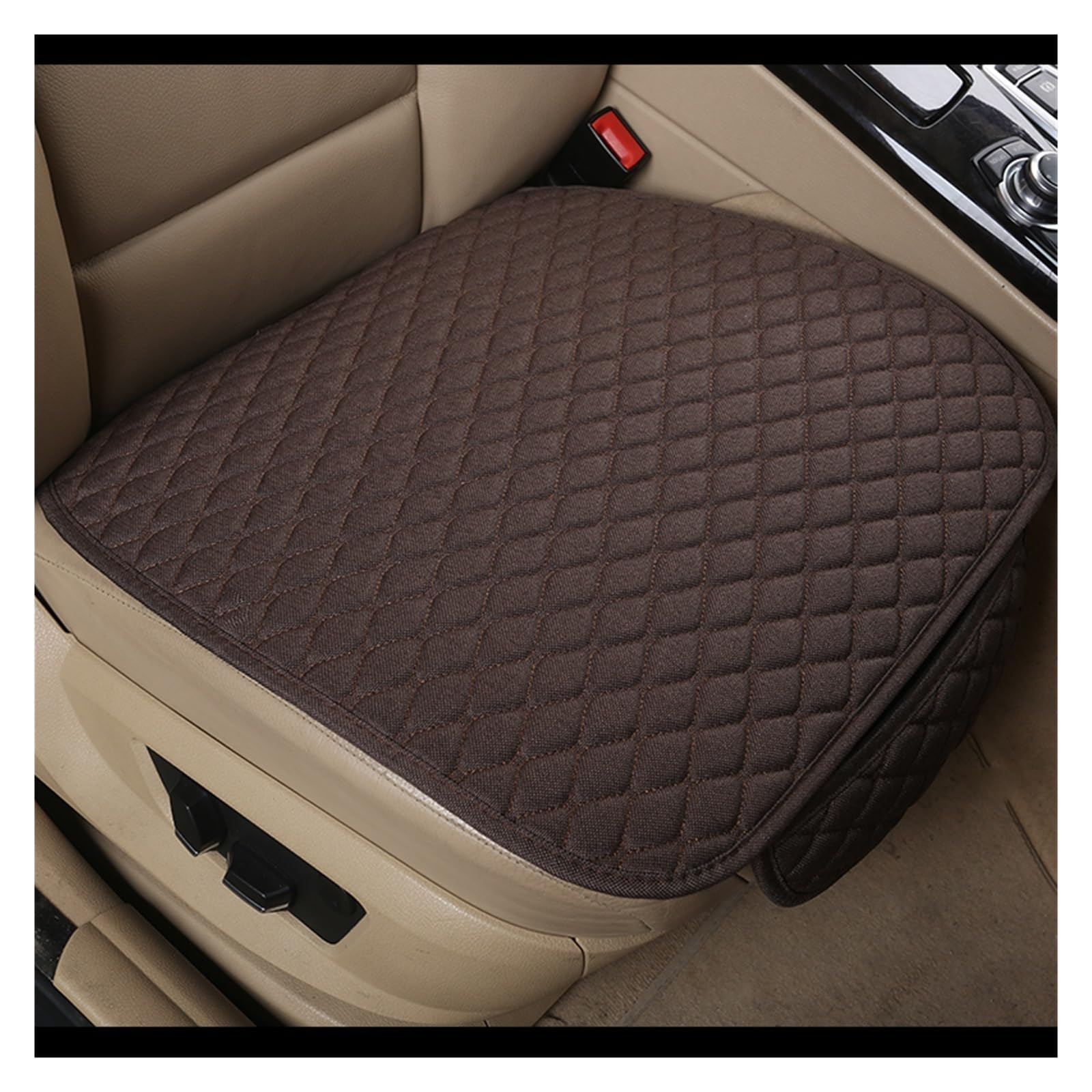 LMHGMUBVR Auto Sitzbezügesets Universal Autositzbezug Kissen vorne hinten Rücksitzbezug Autostuhl atmungsaktiver Schutz.(Coffee,1pcs Front Seat Covers) von LMHGMUBVR