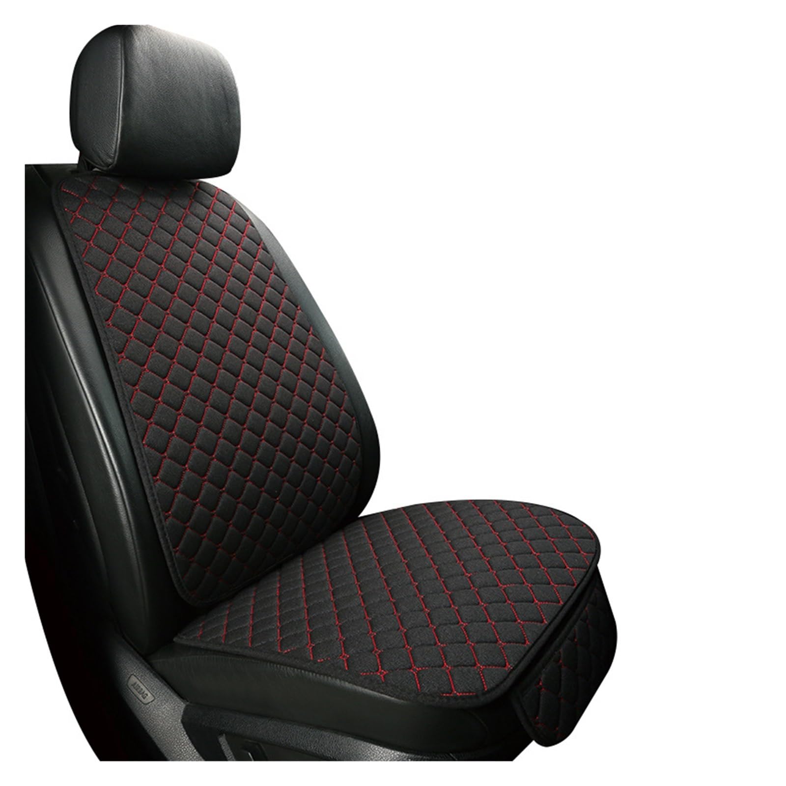 LMHGMUBVR Auto Sitzbezügesets Universal-Autositzbezug-Schutz, Leinen, vorne, hinten, hinten, Flachs, Sommerkissen.(Black red,1xHigh Back Seat Covers) von LMHGMUBVR