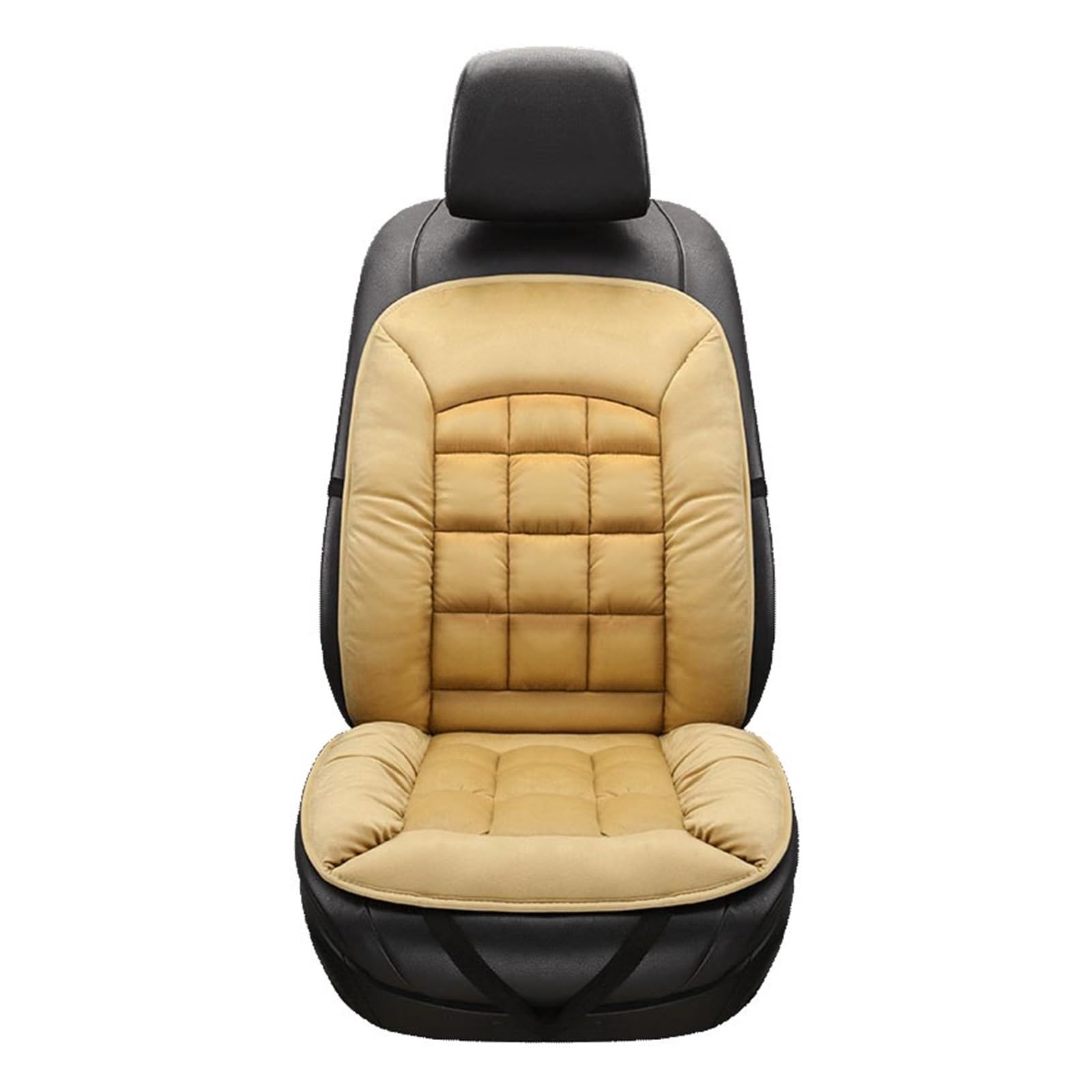 LMHGMUBVR Auto Sitzbezügesets Universal Plüsch Auto Sitzbezug Warme Auto Vorne Hinten Rückenlehne Sitzkissen Pad Auto Winter Innen Schutz.(Beige) von LMHGMUBVR