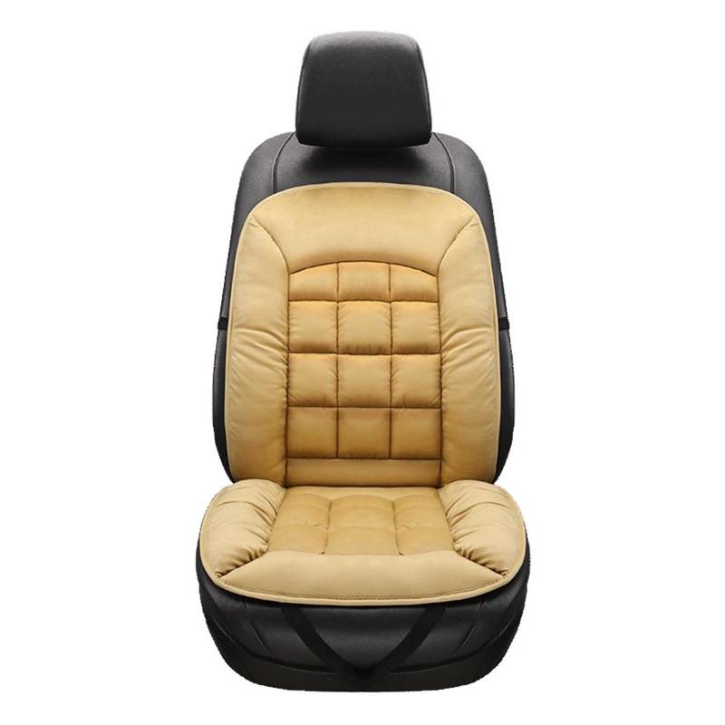 LMHGMUBVR Auto Sitzbezügesets Universal Plüsch Auto Sitzbezug Warme Auto Vorne Hinten Rückenlehne Sitzkissen Pad Auto Winter Innen Schutz.(Beige) von LMHGMUBVR