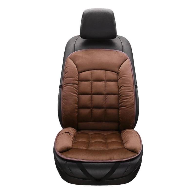 LMHGMUBVR Auto Sitzbezügesets Universal Plüsch Auto Sitzbezug Warme Auto Vorne Hinten Rückenlehne Sitzkissen Pad Auto Winter Innen Schutz.(Braun) von LMHGMUBVR