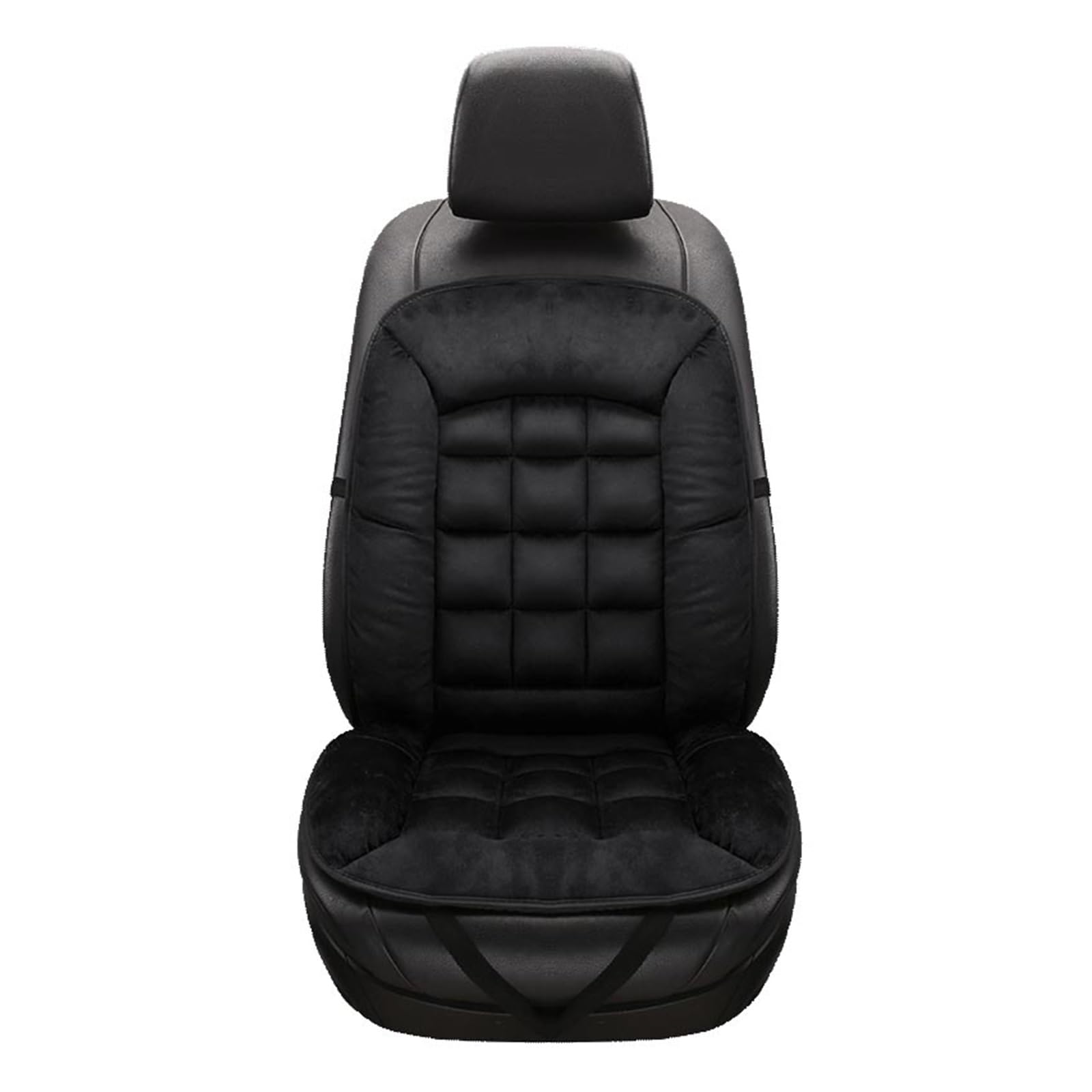 LMHGMUBVR Auto Sitzbezügesets Universal Plüsch Auto Sitzbezug Warme Auto Vorne Hinten Rückenlehne Sitzkissen Pad Auto Winter Innen Schutz.(Schwarz) von LMHGMUBVR