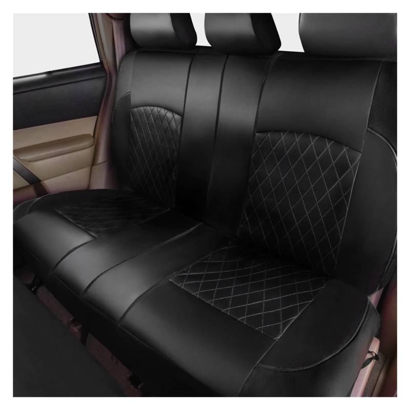 LMHGMUBVR Auto Sitzbezügesets Universell passend für die meisten Auto-Autositzbezüge aus PU-Leder, Airbag-kompatibel, Auto-Innenzubehör.(1xRear Seat Covers) von LMHGMUBVR