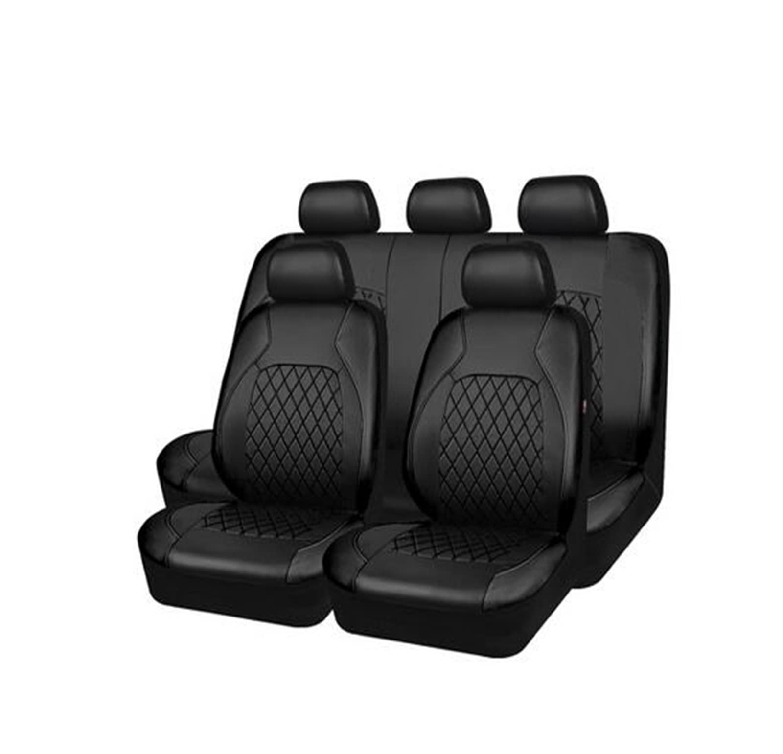 LMHGMUBVR Auto Sitzbezügesets Universell passend für die meisten Auto-Autositzbezüge aus PU-Leder, Airbag-kompatibel, Auto-Innenzubehör.(Set of seat Covers) von LMHGMUBVR