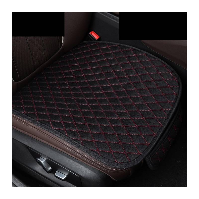 LMHGMUBVR Auto Sitzbezügesets Universelle Leinen-Autositzbezüge für alle Jahreszeiten, Flachs-Fahrzeugsitzkissen, Rutschfester Schutz.(Schwarz,1xFront Seat Covers or) von LMHGMUBVR