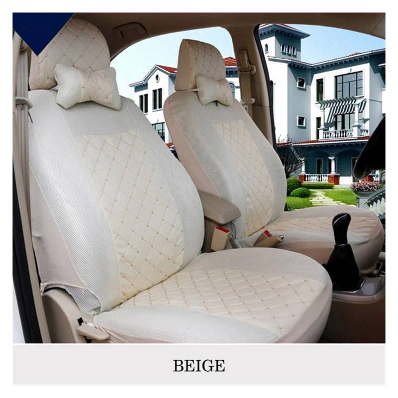 LMHGMUBVR Auto Sitzbezügesets Universeller Autositzbezug für fünf Sitze, Nähte, atmungsaktiv, Stuhlschutzpolster, allgemeiner Sitzbezug.(Beige) von LMHGMUBVR