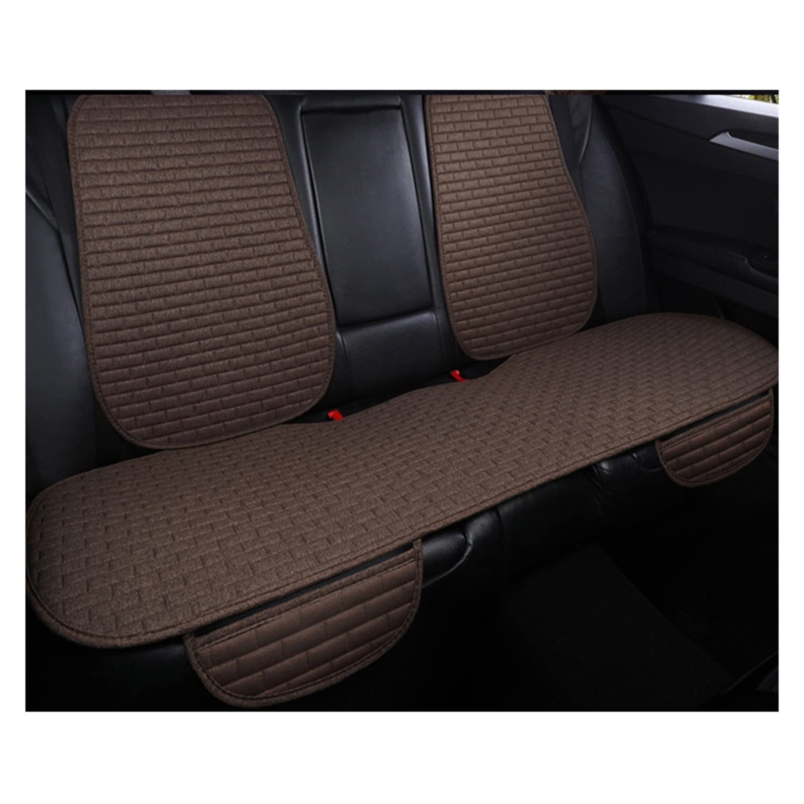 LMHGMUBVR Auto Sitzbezügesets Universeller Autositzbezug vorne/hinten, Flachs-Sitzschutzkissen, Autositzkissen-Schutzpolster, Autoabdeckungsmatte.(Braun,1 PCS Rear Seat Covers) von LMHGMUBVR