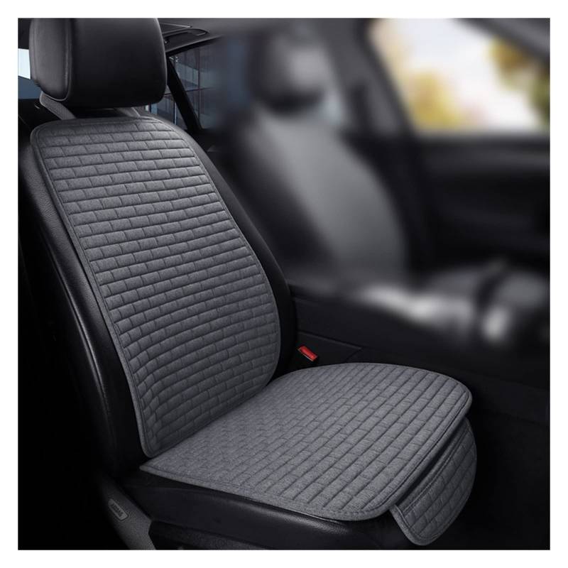 LMHGMUBVR Auto Sitzbezügesets Universeller Autositzbezug vorne/hinten, Flachs-Sitzschutzkissen, Autositzkissen-Schutzpolster, Autoabdeckungsmatte.(Grey,1pcs Front Seat Covers) von LMHGMUBVR