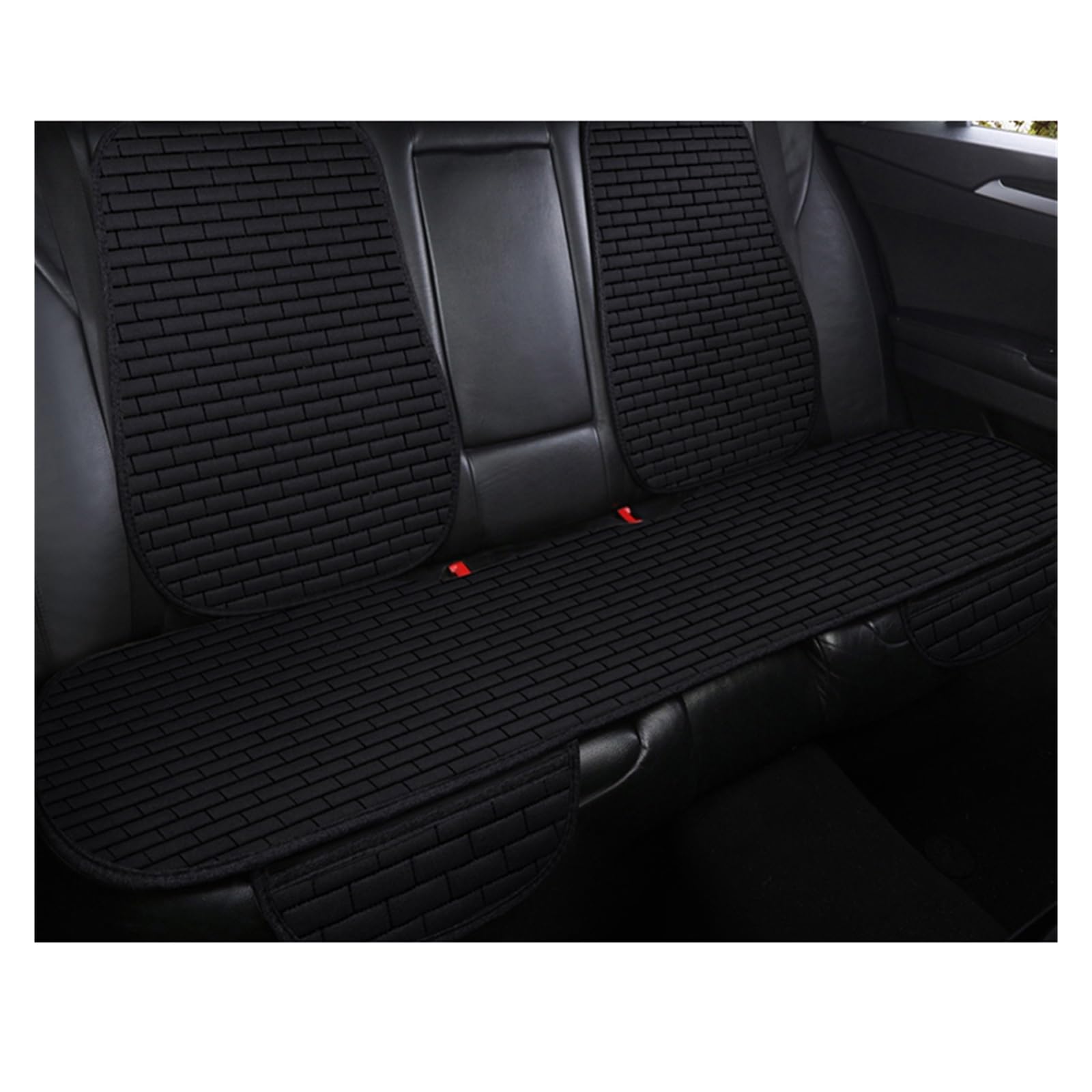 LMHGMUBVR Auto Sitzbezügesets Universeller Autositzbezug vorne/hinten, Flachs-Sitzschutzkissen, Autositzkissen-Schutzpolster, Autoabdeckungsmatte.(Schwarz,1 PCS Rear Seat Covers) von LMHGMUBVR