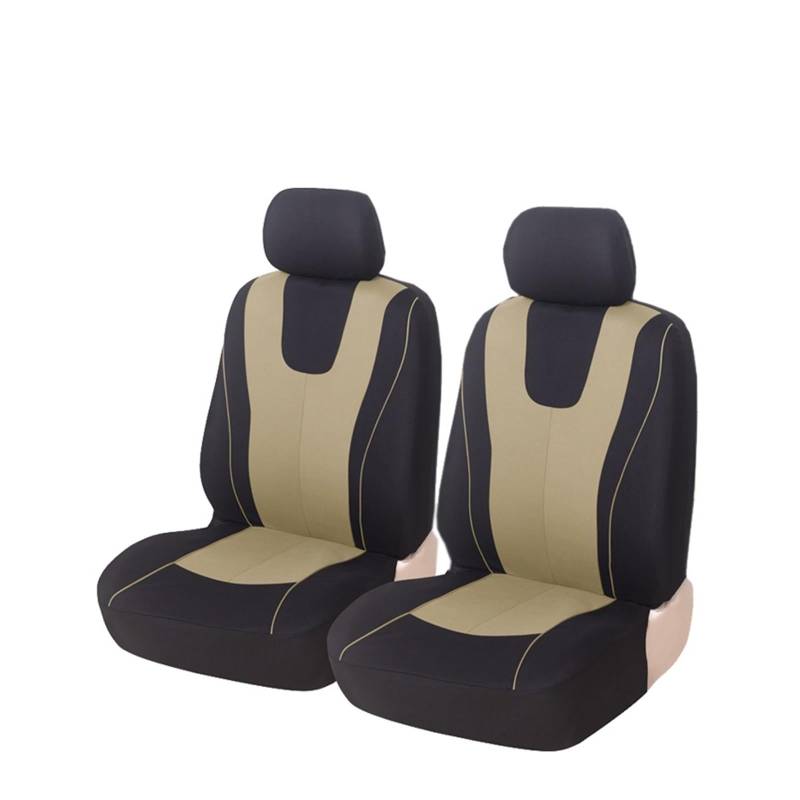 LMHGMUBVR Auto Sitzbezügesets Universeller Blauer Autositzbezug aus Polyestergewebe für Schutz der Sitzbezüge 2021.(Beige,2 x Front seat Cover) von LMHGMUBVR