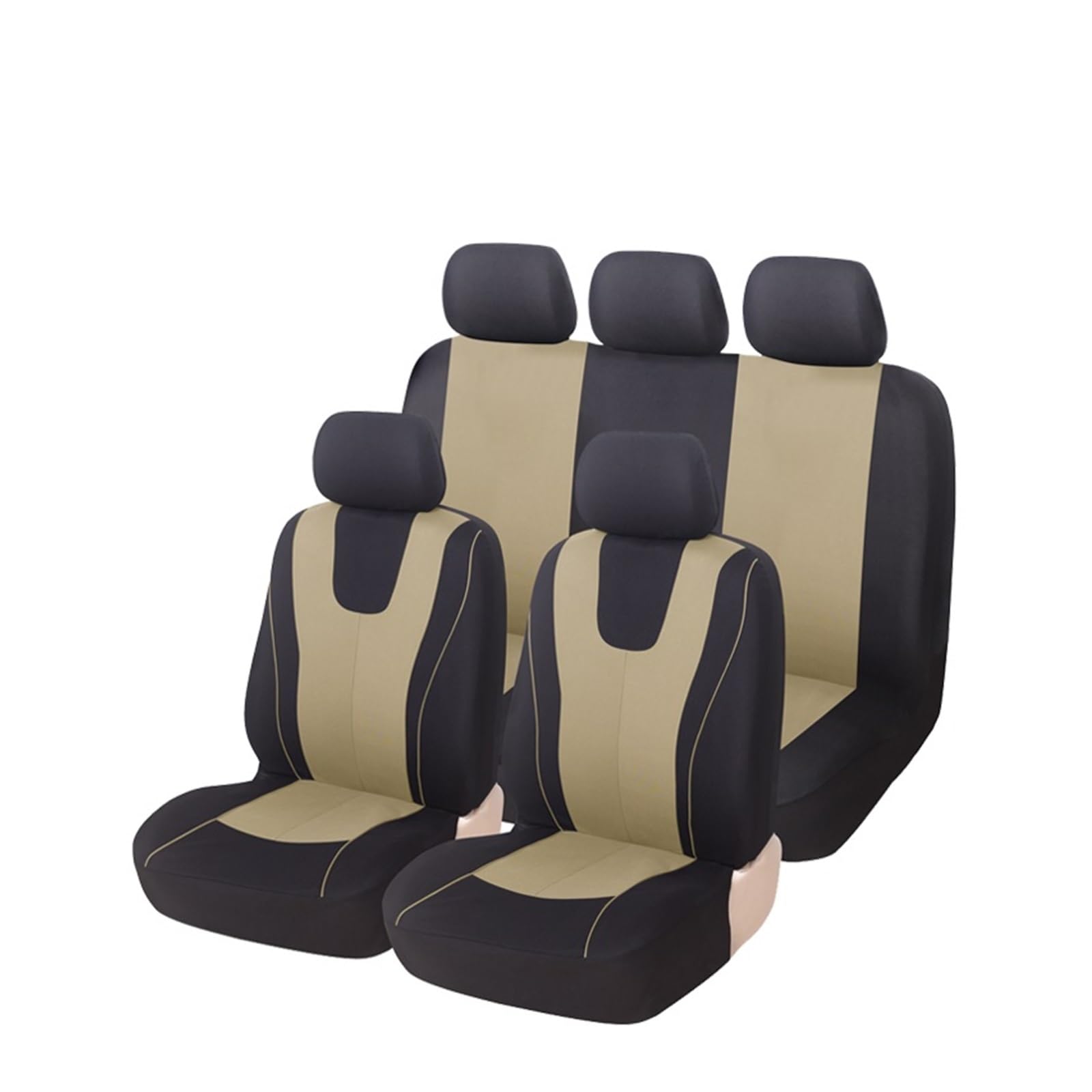 LMHGMUBVR Auto Sitzbezügesets Universeller Blauer Autositzbezug aus Polyestergewebe für Schutz der Sitzbezüge 2021.(Beige,5 x seat Cover) von LMHGMUBVR