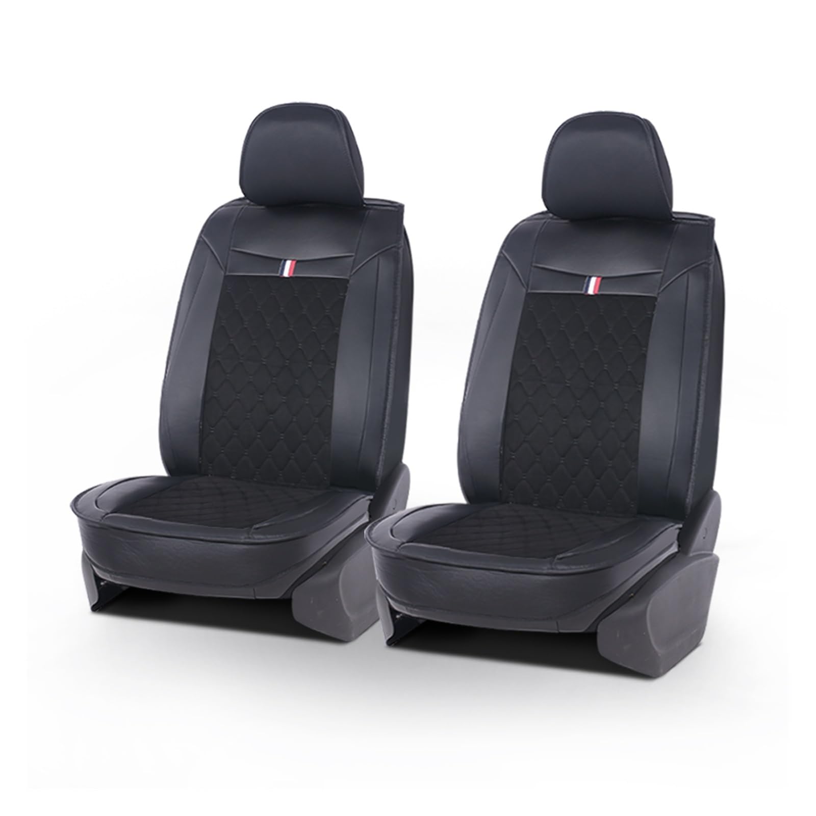 LMHGMUBVR Auto Sitzbezügesets Universeller PU-Leder-Autositzbezug, wasserdicht.(Schwarz,1 x High Back Seat Covers) von LMHGMUBVR