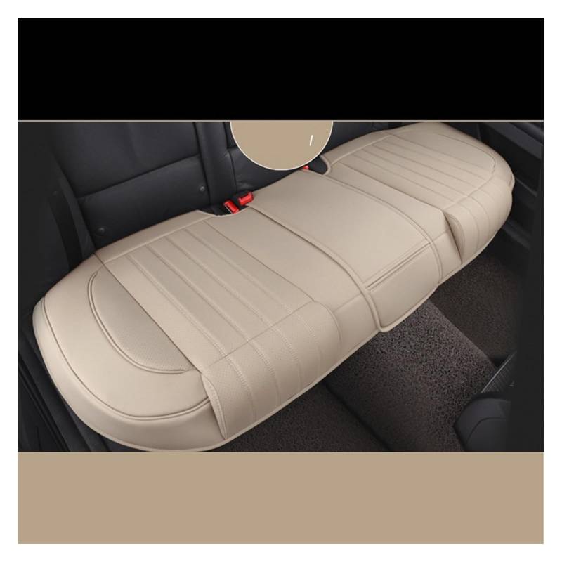 LMHGMUBVR Auto Sitzbezügesets Universelles Autositzkissen-Schutzmatten-Pad, atmungsaktives PU-Leder-Autositzbezug-Set.(Beige,1 pc Rear Cover) von LMHGMUBVR