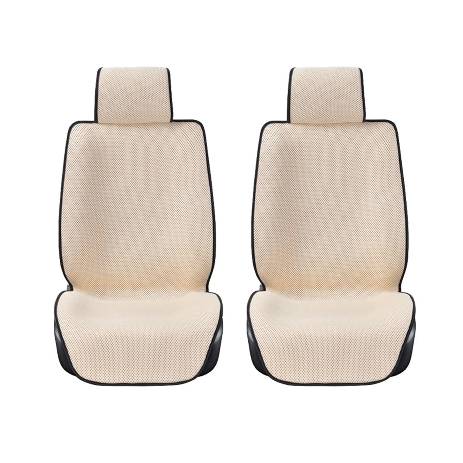 LMHGMUBVR Auto Sitzbezügesets Vorderer Autositzbezug, Autositzkissen mit Rückenlehne, 3D-Mesh-Autositzschutz.(Beige,2xHigh Back Seat Covers) von LMHGMUBVR