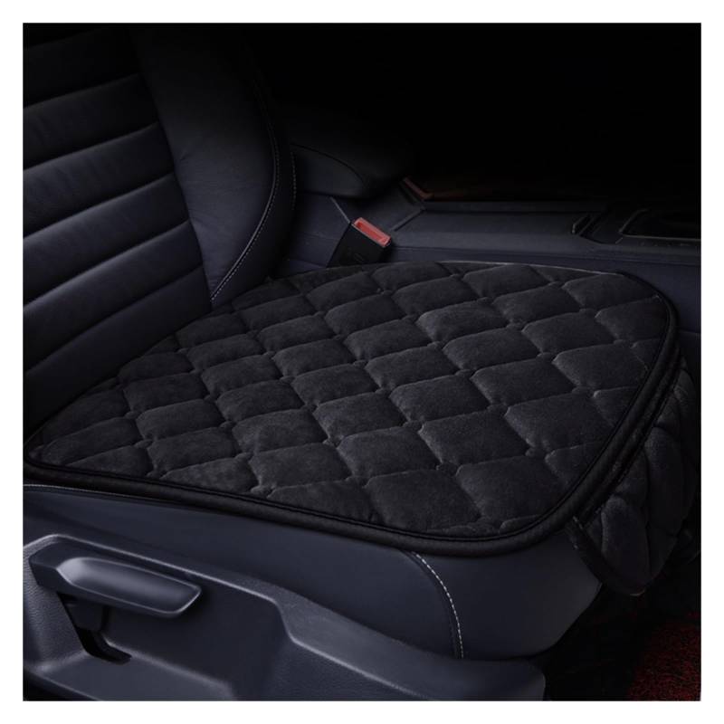 LMHGMUBVR Auto Sitzbezügesets Vorne/hinten/komplettes Set Flachs-Autositzbezüge, Autositzkissen, Leinenstoff, Sitzpolsterschutz, rutschfest.(Schwarz,1pcs Front Seat Covers) von LMHGMUBVR