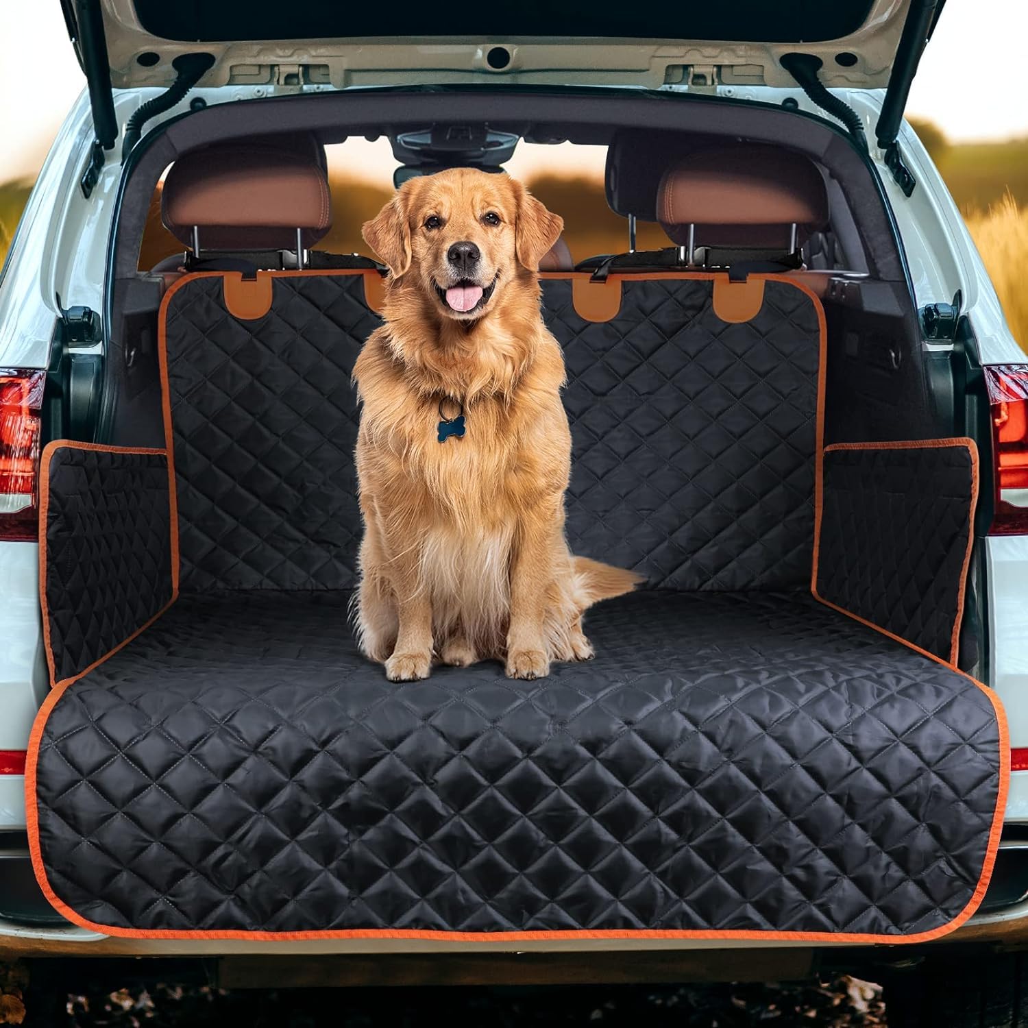 Kofferraumschutz Hund für Lexus LM (4seats) 2020-2023, Kofferraum Schutzmatte Mit Seiten und Ladeschwellenschutz Wasserdicht & Kratzfest Pflegeleicht Automobilinnenraum,B von LMJZXC