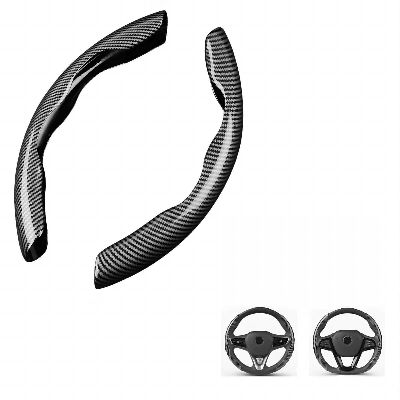 2 Stück Lenkradbezug für BMW 1er 118d F20 118i F20 120d F20 116d F20 120i F20, Langlebig Anti Rutsch Kohlefaser Lenkrad Wrap Interieur-Accessoires von LMSMGS