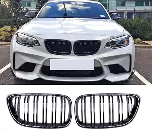 Auto Front Kühlergrill für BMW 2 Series F22 F23 F87 M2 2014-2019, Frontgrill Frontstoßstangengitter Auto zubehör,Carbon Fiber von LMYFCL66