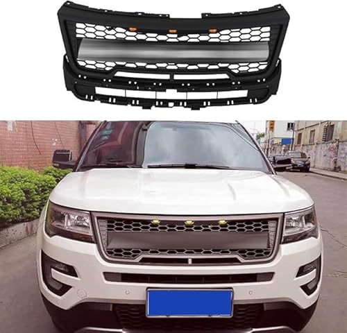 Auto Front Kühlergrill für Ford Explorer 2016-2018, Frontgrill Frontstoßstangengitter Auto zubehör,Black von LMYFCL66