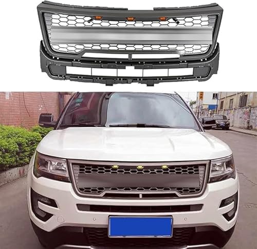 Auto Front Kühlergrill für Ford Explorer 2016-2018, Frontgrill Frontstoßstangengitter Auto zubehör,Grey von LMYFCL66