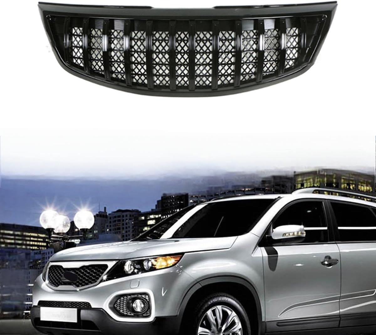 Auto Front Kühlergrill für Kia Sorento 2009-2012, Frontgrill Frontstoßstangengitter Auto zubehör,Black von LMYFCL66