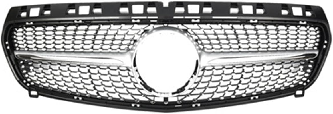 Auto Front Kühlergrill für Mercedes-Benz A-Class W176 2013-2015, Frontgrill Frontstoßstangengitter Auto zubehör,Silver von LMYFCL66