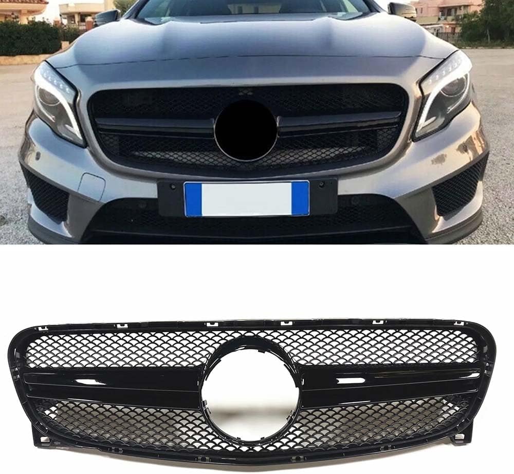 Auto Front Kühlergrill für Mercedes Benz GLA Class X156 GLA45 GLA250 GLA200 2014-2016, Frontgrill Frontstoßstangengitter Auto zubehör von LMYFCL66