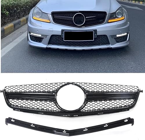 Auto Front Kühlergrill für Mercedes Benz W204 C63 AMG 2012-2014, Frontgrill Frontstoßstangengitter Auto zubehör von LMYFCL66