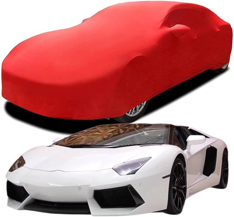 Autoabdeckung für Lamborghini Aventador LP700-4 Roadster, Premium Autoabdeckung Formanpassende, atmungsaktive Autoschutzdecke,Red von LMYFCL66