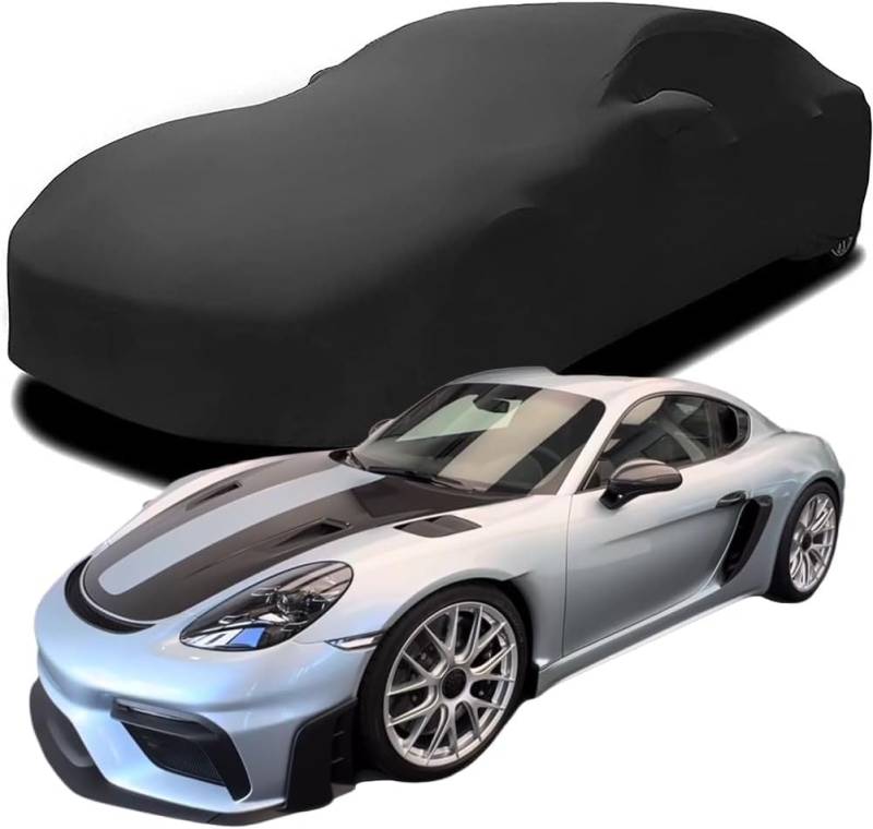 Autoabdeckung für Porsche 718 Cayman GT4 RS 2024 2025 Azzuro Thetys, Premium Autoabdeckung Formanpassende, atmungsaktive Autoschutzdecke,Black von LMYFCL66